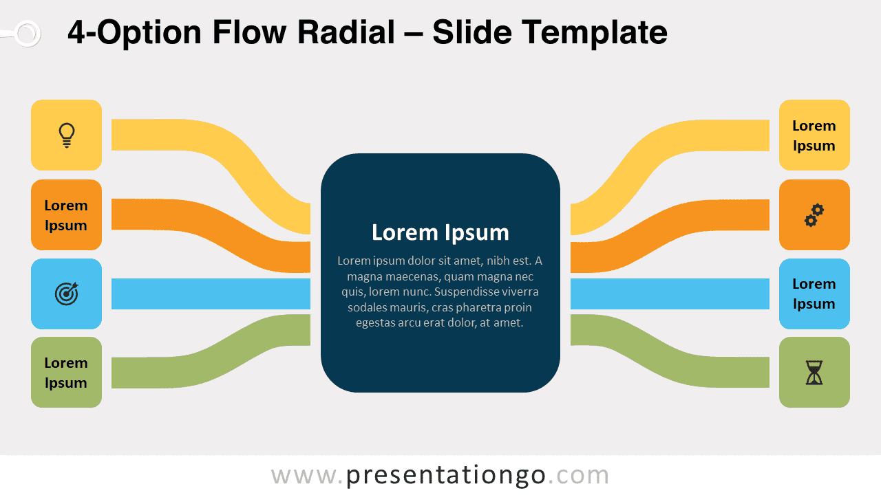 Free 4-Option Flow Radial for PowerPoint and Google Slides