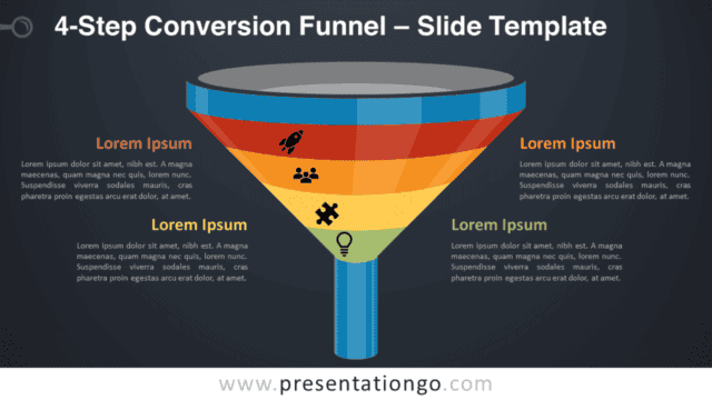 4-Step Conversion Funnel Graphics for PowerPoint and Google Slides Free 4-Step Conversion Funnel Graphics for PowerPoint and Google Slides