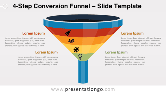 4-Step Conversion Funnel for PowerPoint and Google Slides Free 4-Step Conversion Funnel for PowerPoint and Google Slides