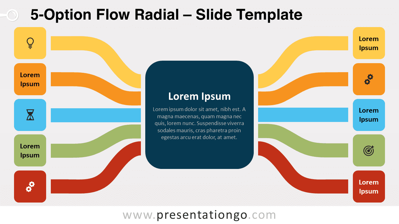Free 5-Option Flow Radial for PowerPoint and Google Slides