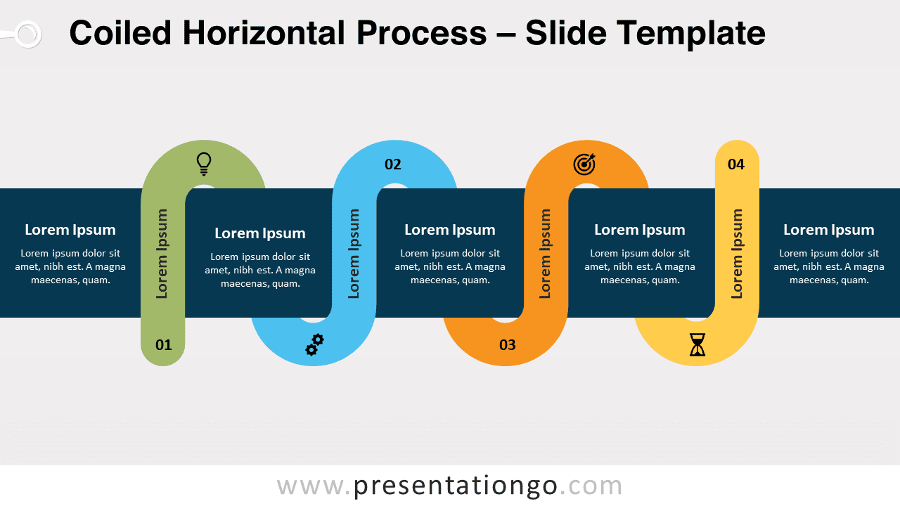 Free Coiled Horizontal Process for PowerPoint and Google Slides