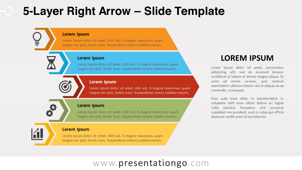 Free 5-Layer Right Arrow for PowerPoint and Google Slides