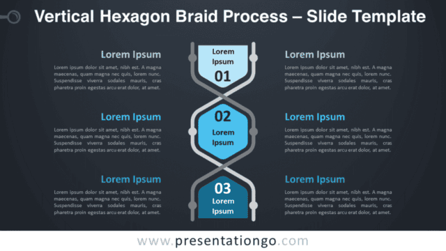 Vertical Hexagon Braid Process Graphics for PowerPoint and Google Slides Free Vertical Hexagon Braid Process Graphics for PowerPoint and Google Slides