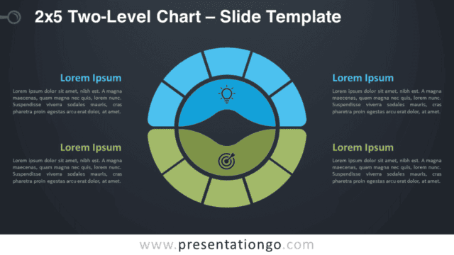 2x5 Two-Level Chart Diagram for PowerPoint and Google Slides Free 2x5 Two-Level Chart Diagram for PowerPoint and Google Slides