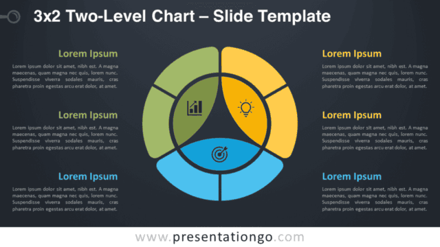 3x2 Two-Level Chart Diagram for PowerPoint and Google Slides Free 3x2 Two-Level Chart Diagram for PowerPoint and Google Slides