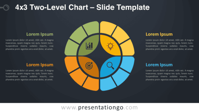 4x3 Two-Level Chart Diagram for PowerPoint and Google Slides Free 4x3 Two-Level Chart Diagram for PowerPoint and Google Slides