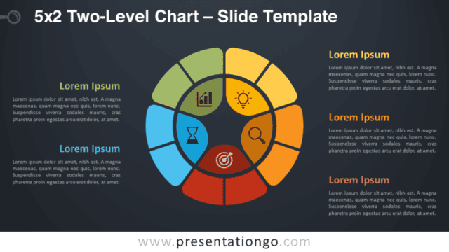 5x2 Two-Level Chart Diagram for PowerPoint and Google Slides Free 5x2 Two-Level Chart Diagram for PowerPoint and Google Slides