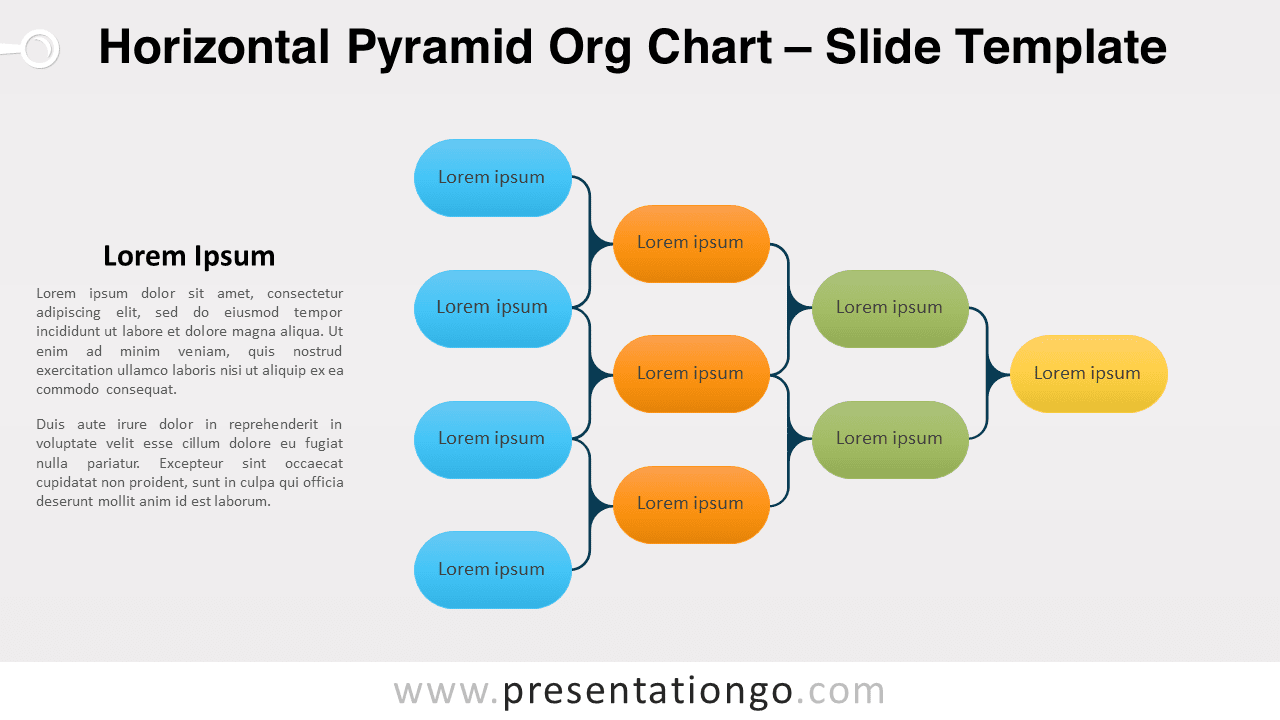 Free Horizontal Pyramid Org Chart for PowerPoint and Google Slides