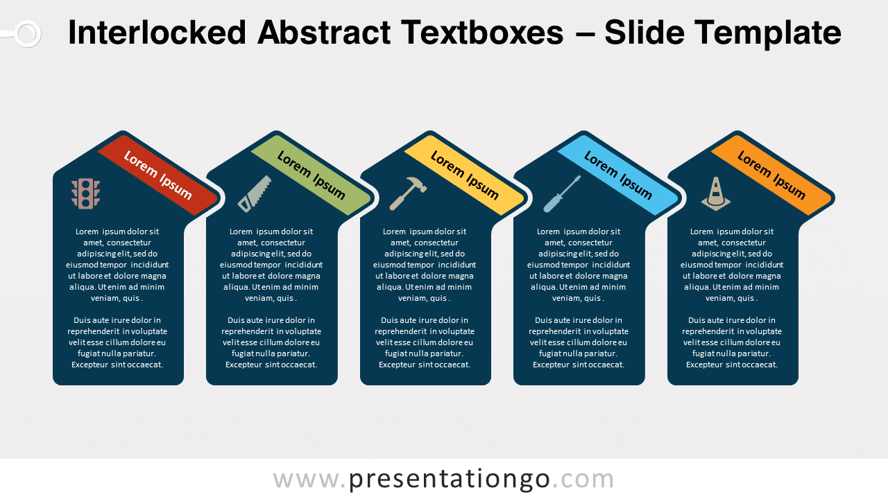 Free Interlocked Abstract Textboxes for PowerPoint and Google Slides