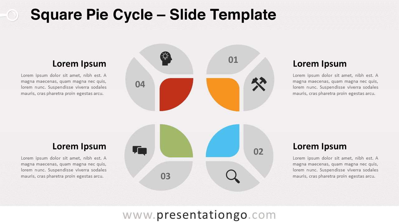 Free Square Pie Cycle for PowerPoint and Google Slides