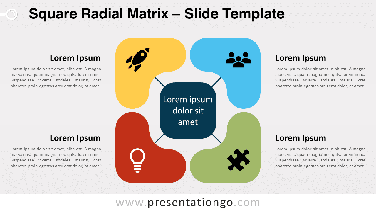 Free Square Radial Matrix for PowerPoint and Google Slides