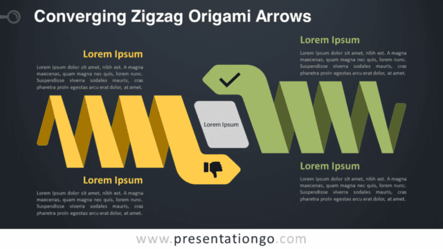 Converging Zigzag Origami Arrows Graphics for PowerPoint and Google Slides Free Converging Zigzag Origami Arrows Graphics for PowerPoint and Google Slides