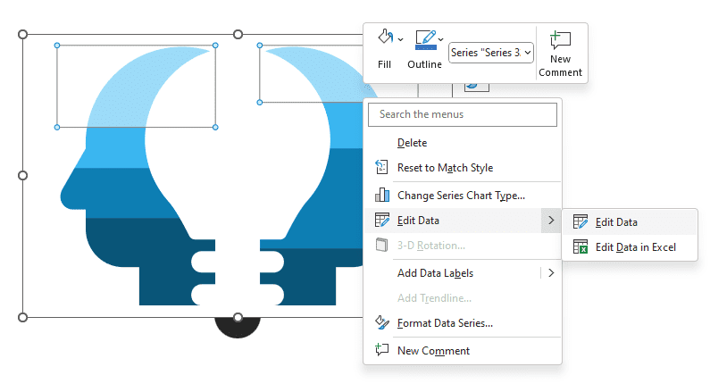 Dual Mind Spark Chart for PowerPoint - Instructions to Edit Data
