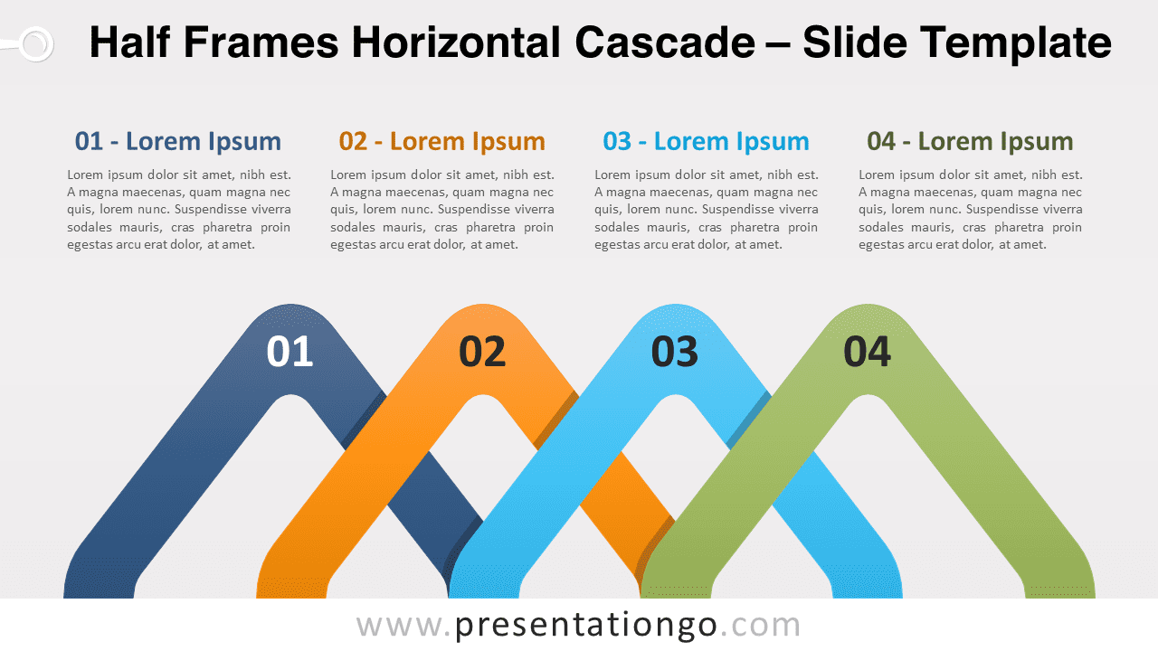 Free Half Frames Horizontal Cascade for PowerPoint and Google Slides