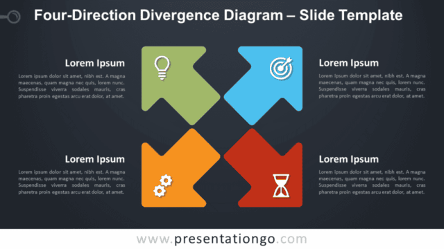 Four Direction Divergence Diagram Graphics for PowerPoint and Google Slides Free Four Direction Divergence Diagram Graphics for PowerPoint and Google Slides