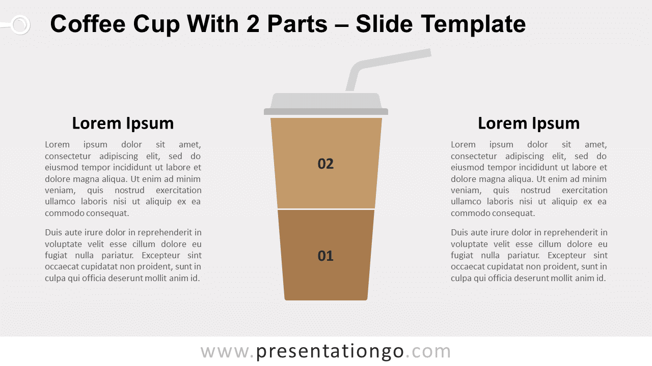 Free Coffee Cup with 2 Parts for PowerPoint and Google Slides