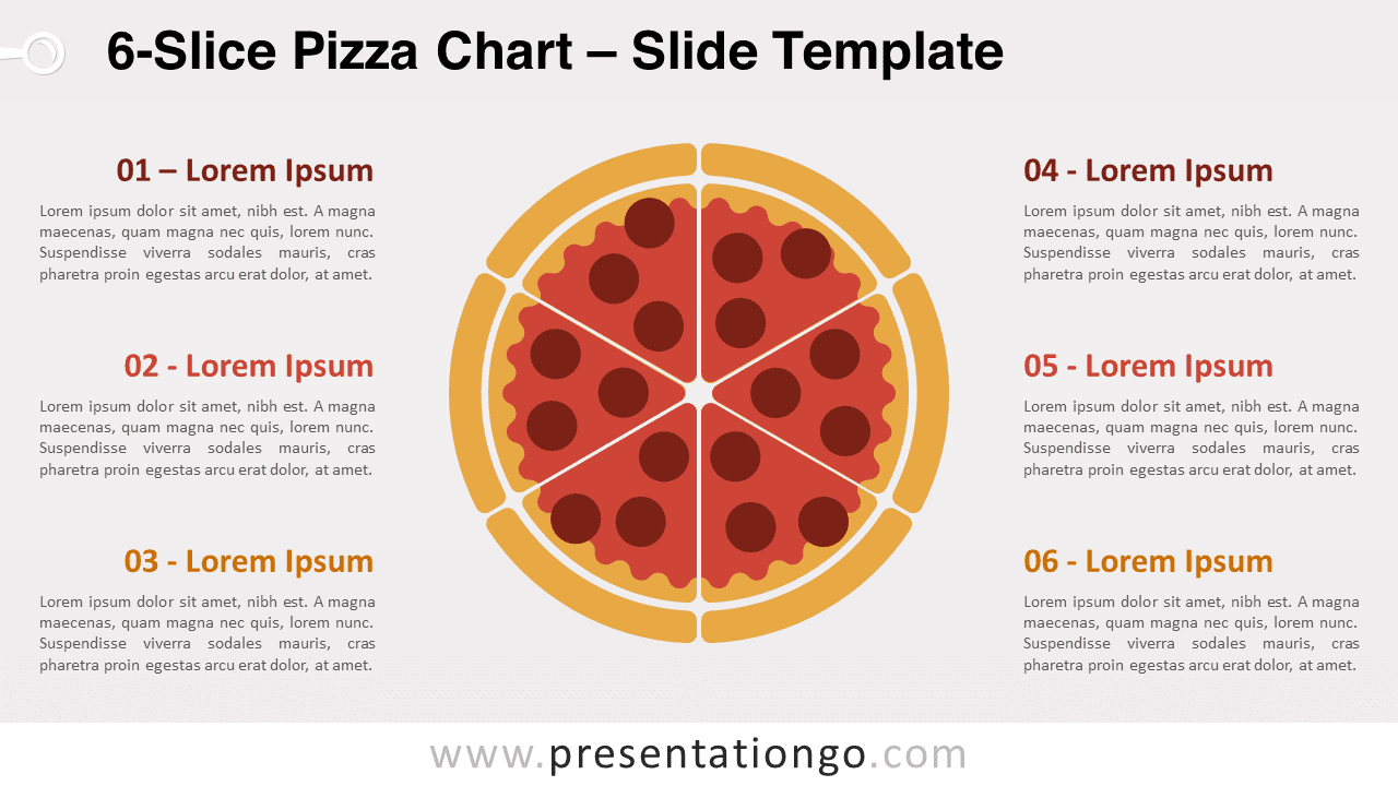 Free 6-Slice Pizza Chart for PowerPoint and Google Slides