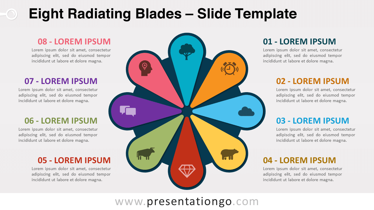 Free Eight Radiating Blades for PowerPoint and Google Slides