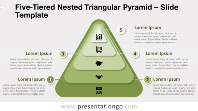 Five-Tiered Nested Triangular Pyramid for PowerPoint and Google Slides Free Five-Tiered Nested Triangular Pyramid for PowerPoint and Google Slides