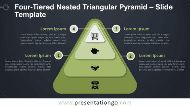 Four-Tiered Nested Triangular Pyramid Graphics for PowerPoint and Google Slides Free Four-Tiered Nested Triangular Pyramid Graphics for PowerPoint and Google Slides
