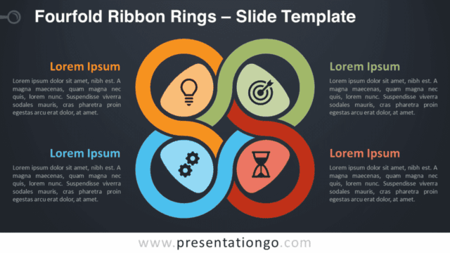 Fourfold Ribbon Rings Graphics for PowerPoint and Google Slides Free Fourfold Ribbon Rings Graphics for PowerPoint and Google Slides