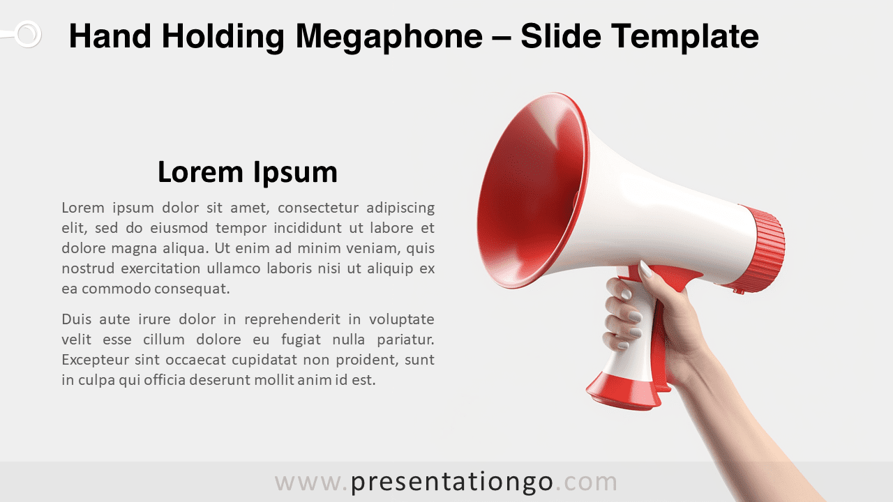 Free Hand Holding Megaphone for PowerPoint and Google Slides