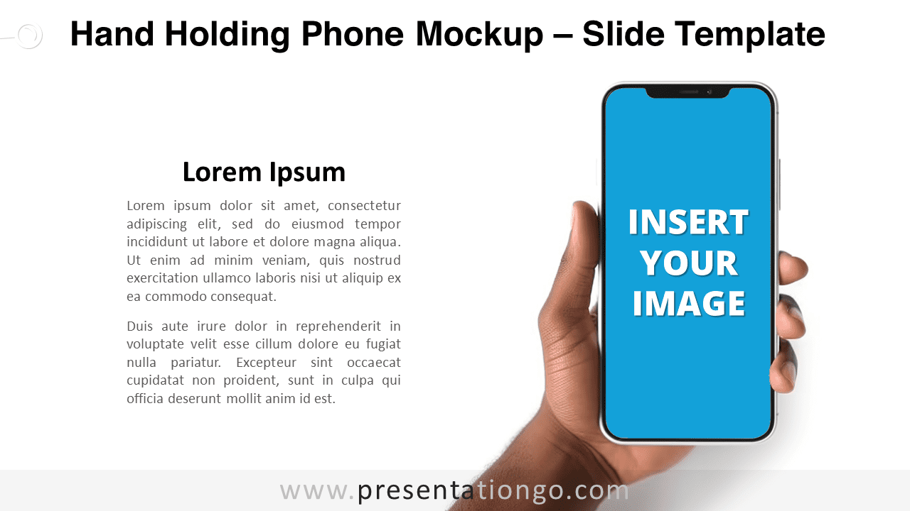 Hand Holding Phone Free Mockup for PowerPoint and Google Slides