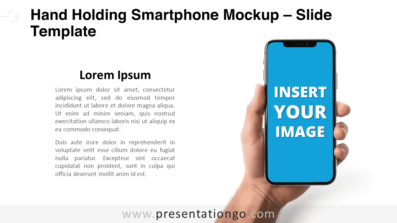 Free Hand Holding Smartphone Mockup for PowerPoint and Google Slides