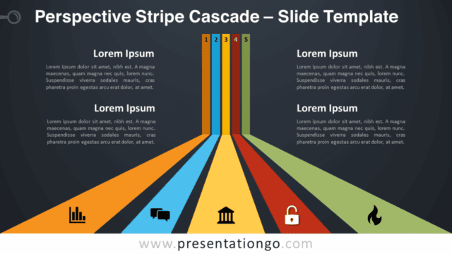 Free Perspective Stripe Cascade Graphics for PowerPoint and Google Slides