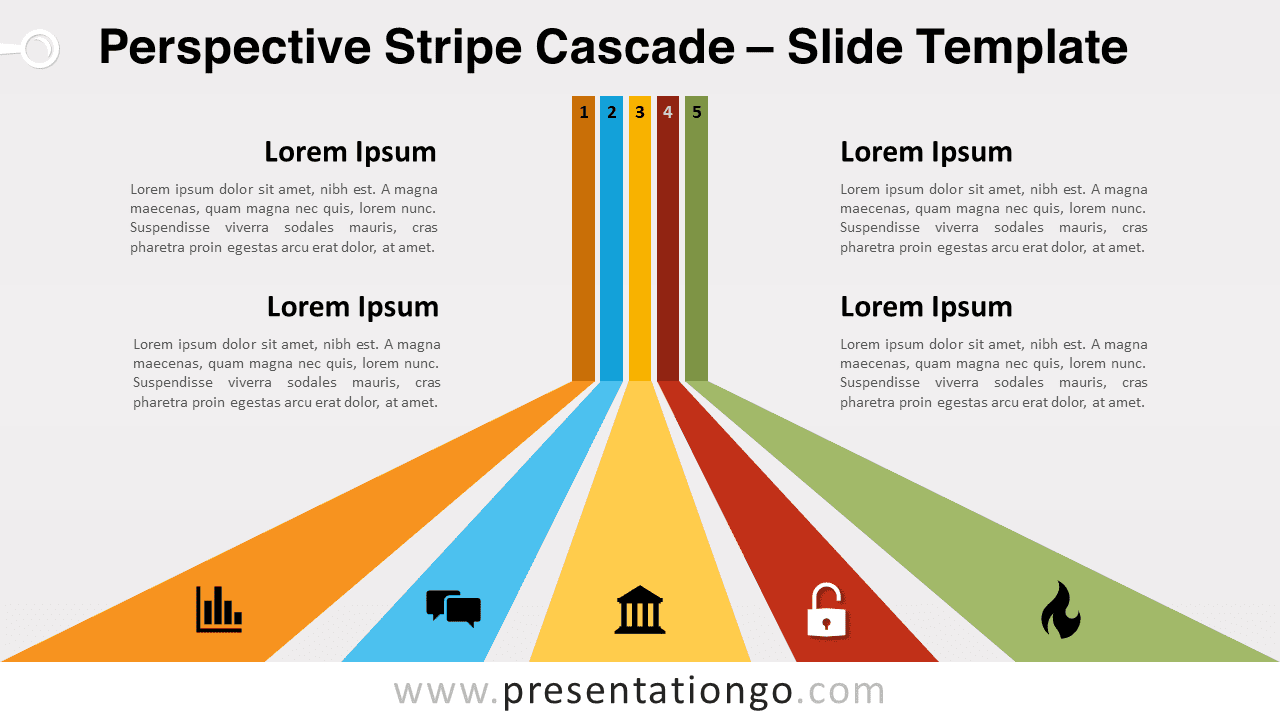 Free Perspective Stripe Cascade for PowerPoint and Google Slides