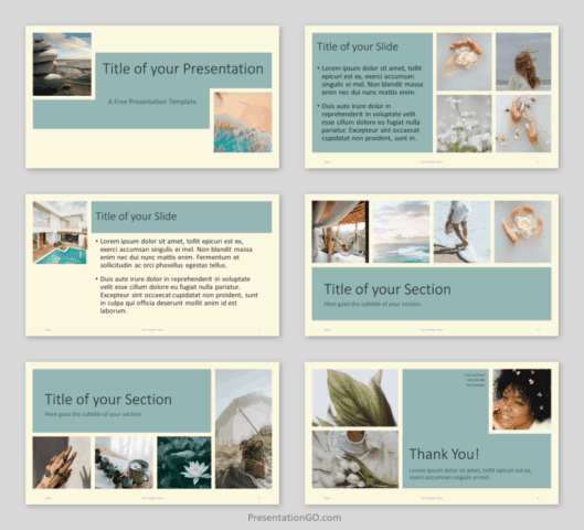 Rectangular Harmony PowerPoint Template - Example with Photos Free Rectangular Harmony PowerPoint Template - Example with Photos