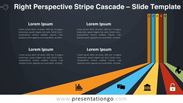 Right Perspective Stripe Cascade Graphics for PowerPoint and Google Slides Free Right Perspective Stripe Cascade Graphics for PowerPoint and Google Slides