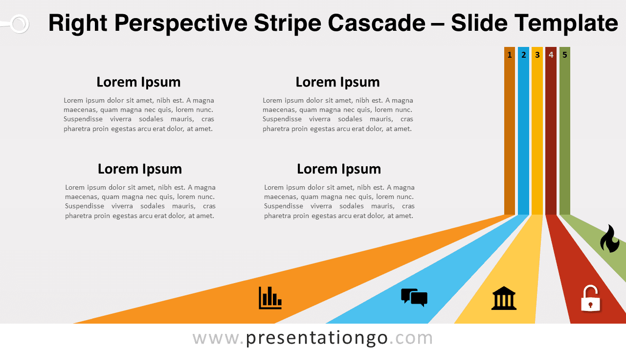 Free Right Perspective Stripe Cascade for PowerPoint and Google Slides