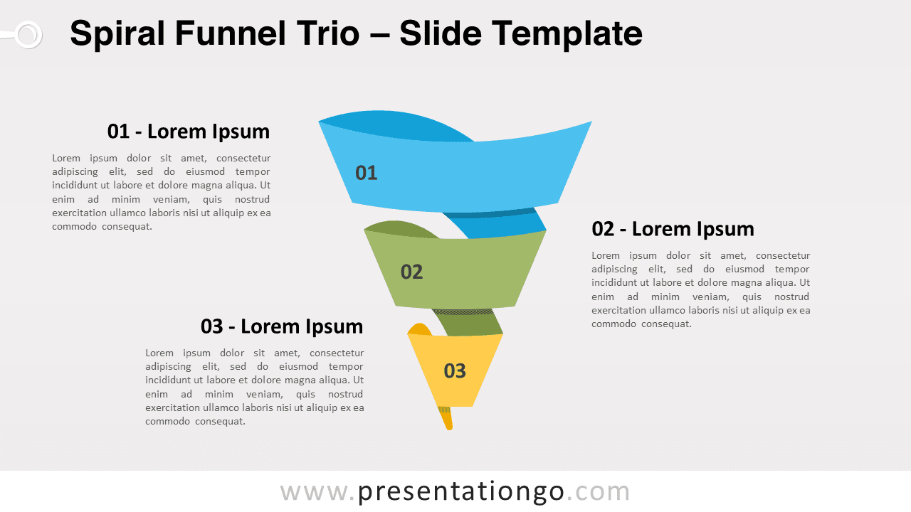 Free Spiral Funnel Trio for PowerPoint and Google Slides