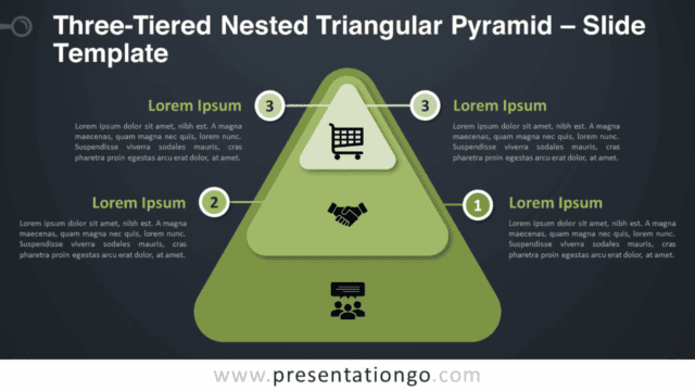 Three-Tiered Nested Triangular Pyramid Graphics for PowerPoint and Google Slides Free Three-Tiered Nested Triangular Pyramid Graphics for PowerPoint and Google Slides