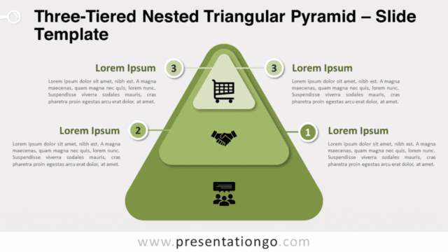 Three-Tiered Nested Triangular Pyramid for PowerPoint and Google Slides Free Three-Tiered Nested Triangular Pyramid for PowerPoint and Google Slides