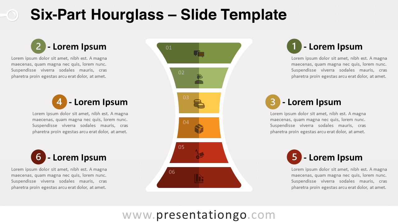 Free Six-Part Hourglass for PowerPoint and Google Slides