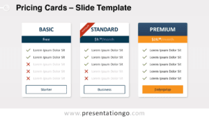 Free Three Pricing Cards for PowerPoint and Google Slides