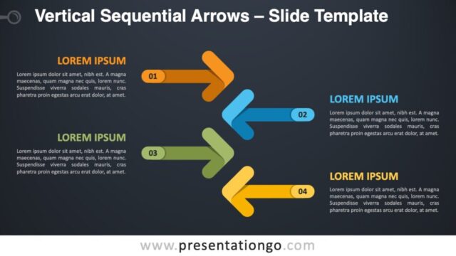 Widescreen format preview of Vertical Sequential Arrows for PowerPoint