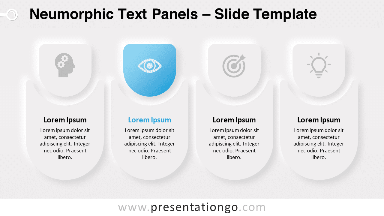 Preview of Neumorphic Text Panels for PowerPoint with a Clean Light Background