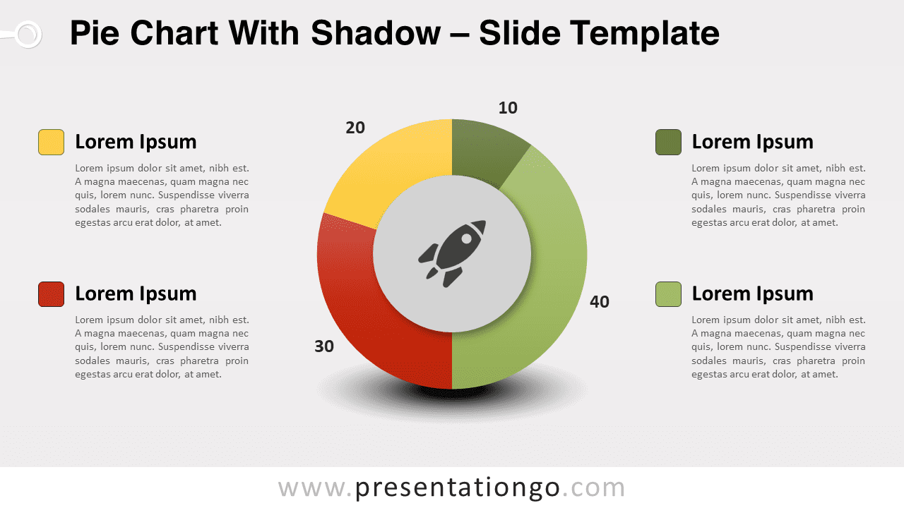 Semicircle Chart PowerPoint Template displayed on a light background, showcasing the editable design elements.