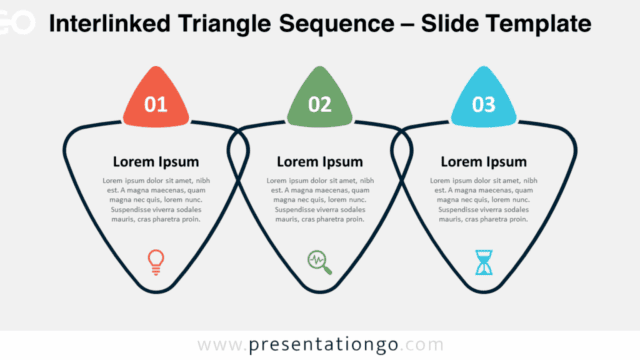 Interlinked Triangle Sequence for PowerPoint & Google Slides - Light Background Interlinked Triangle Sequence slide template with a light background for PowerPoint & Google Slides.