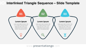 Interlinked Triangle Sequence slide template with a light background for PowerPoint & Google Slides.