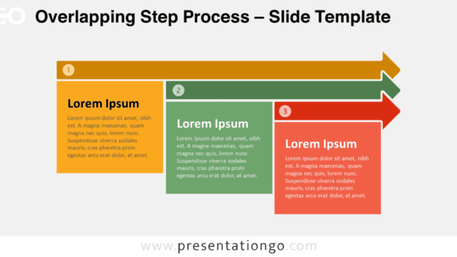 Overlapping Step Process for PowerPoint & Google Slides - Light Background Overlapping Step Process with a light background for clear and engaging PowerPoint & Google Slides presentations.