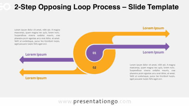 2-Step Opposing Loop Process for PowerPoint & Google Slides with Light Background Template slide of the 2-Step Opposing Loop Process for PowerPoint and Google Slides with a light background