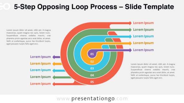 5-Step Opposing Loop Process for PowerPoint & Google Slides - Light Background 5-Step Opposing Loop Process template slide with light background for PowerPoint and Google Slides