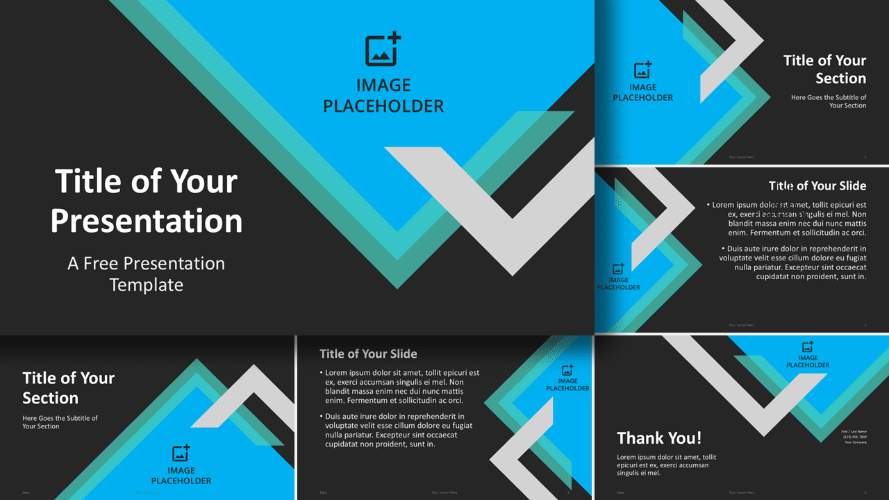 A professional Half-Frame Abstract Template for PowerPoint and Google Slides, featuring sleek half-frame layouts, picture placeholders, and a gradient color scheme.