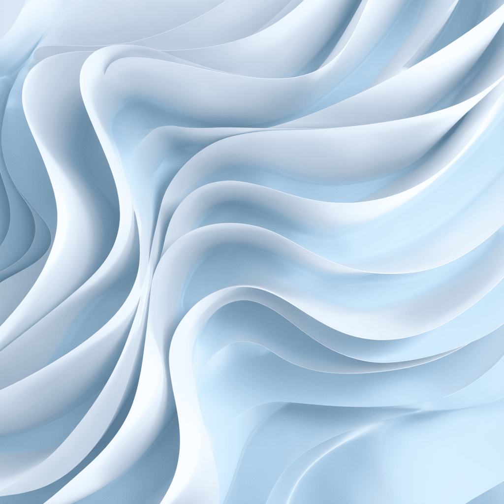 Abstract background with smooth white and light blue flowing curves, creating a clean, calm, and minimalist design.