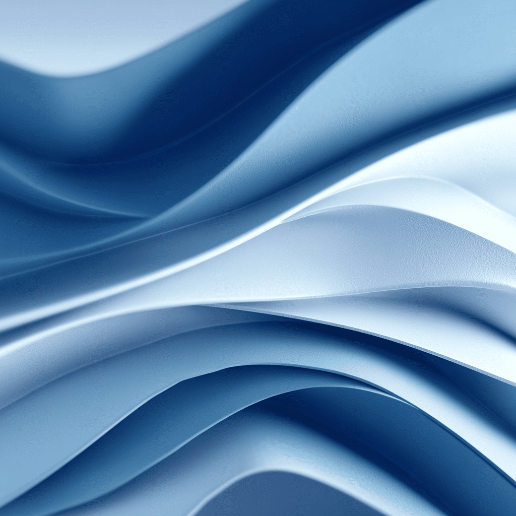 Abstract background with smooth, layered waves in varying blue tones and soft white, evoking calm and modern minimalism.
