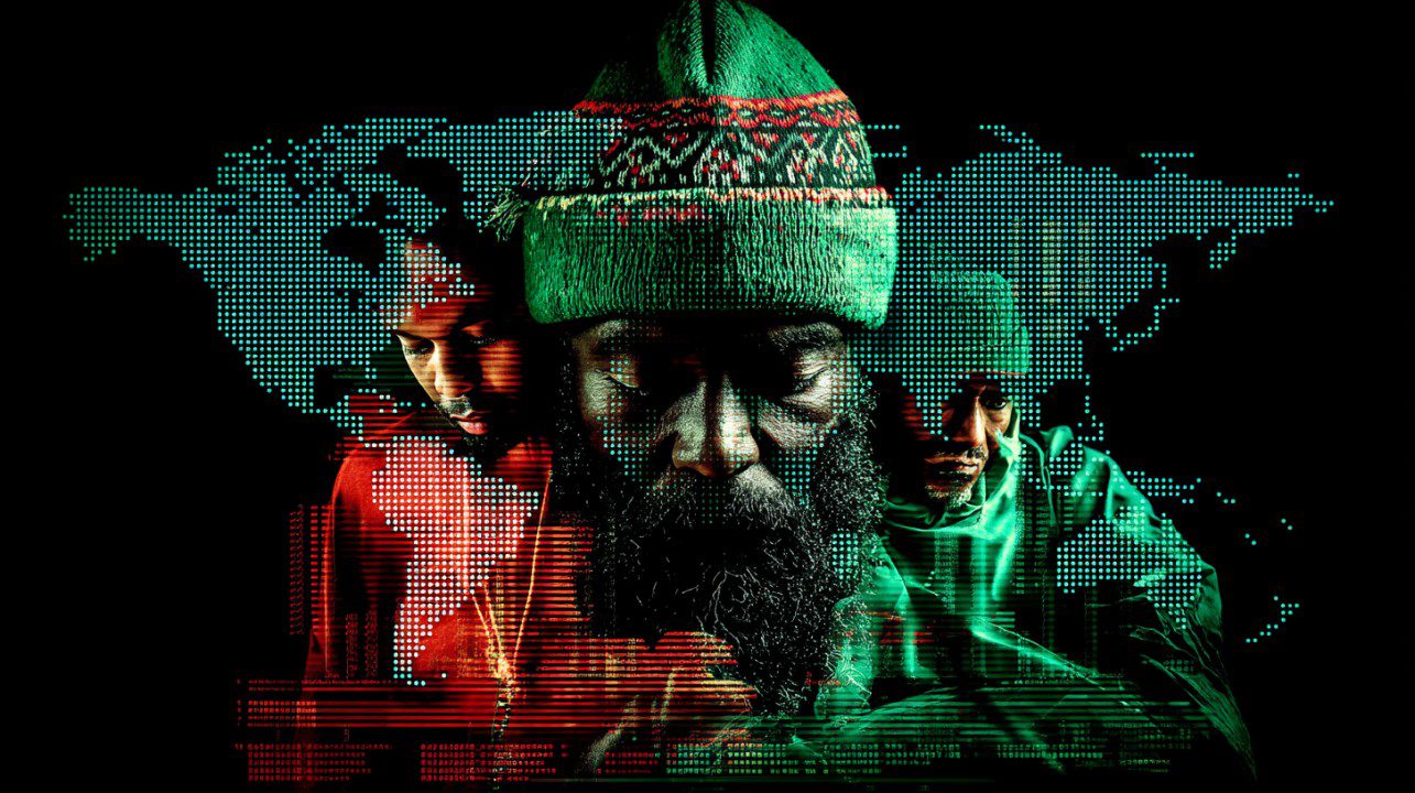 Composite image showing diverse individuals layered with a glowing digital world map, representing global identity and technology culture.